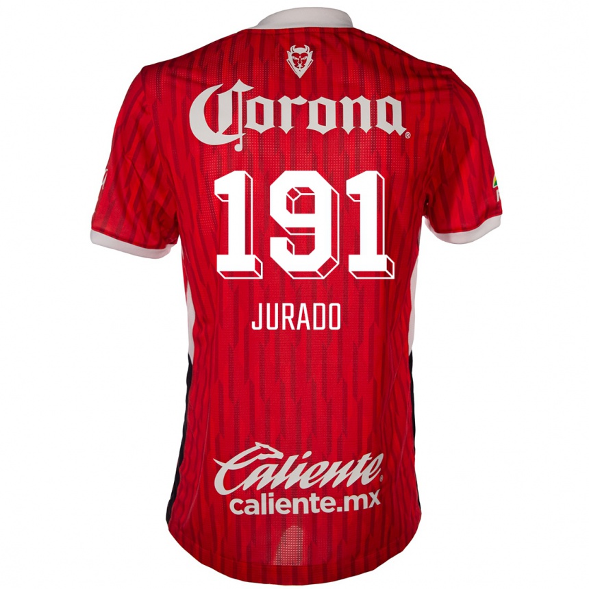 Kids Football Pablo Jurado #191 Red White Home Jersey 2024/25 T-Shirt