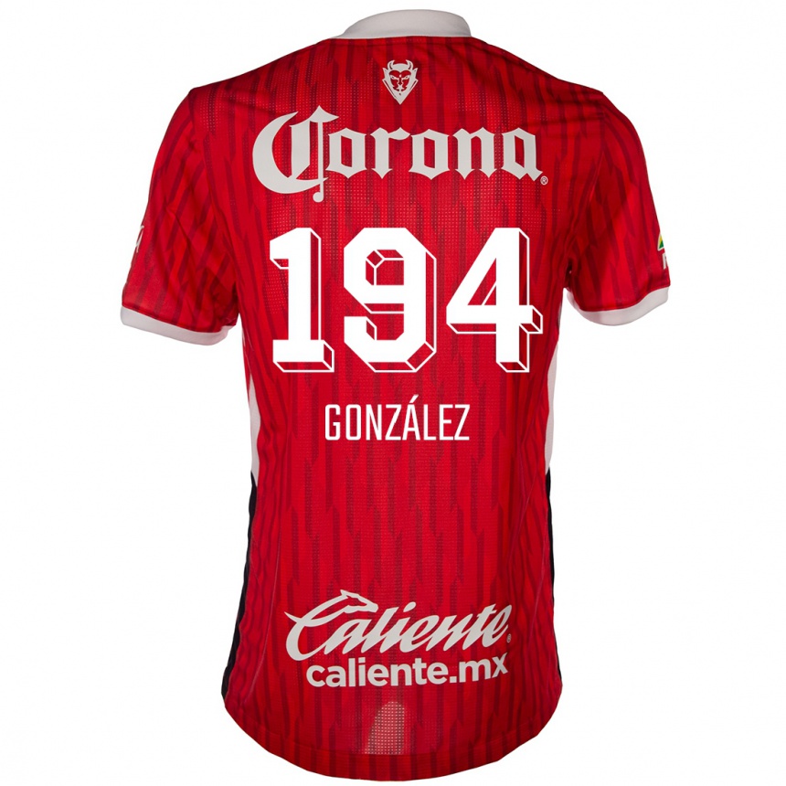 Kids Football Cristopher González #194 Red White Home Jersey 2024/25 T-Shirt