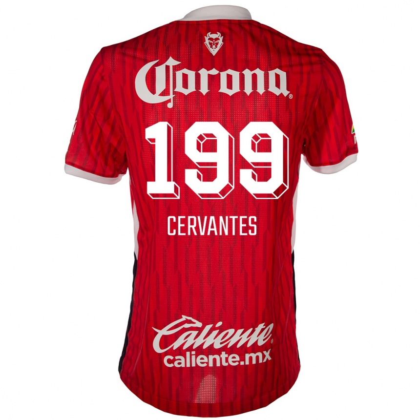 Kids Football Axel Cervantes #199 Red White Home Jersey 2024/25 T-Shirt