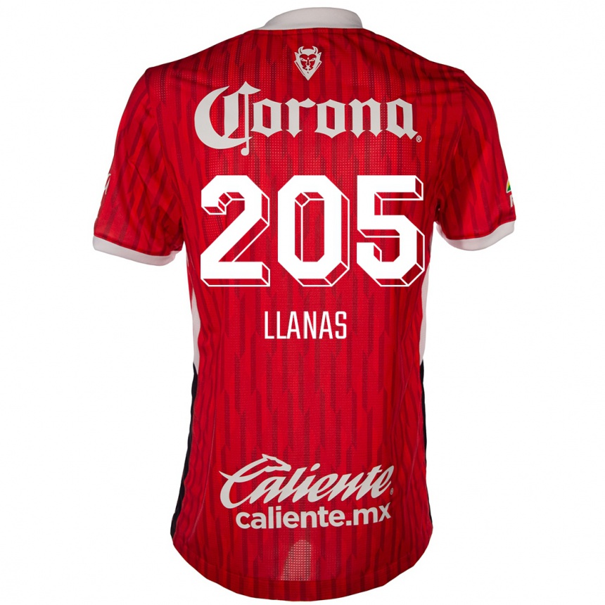 Kids Football Emmanuel Llanas #205 Red White Home Jersey 2024/25 T-Shirt