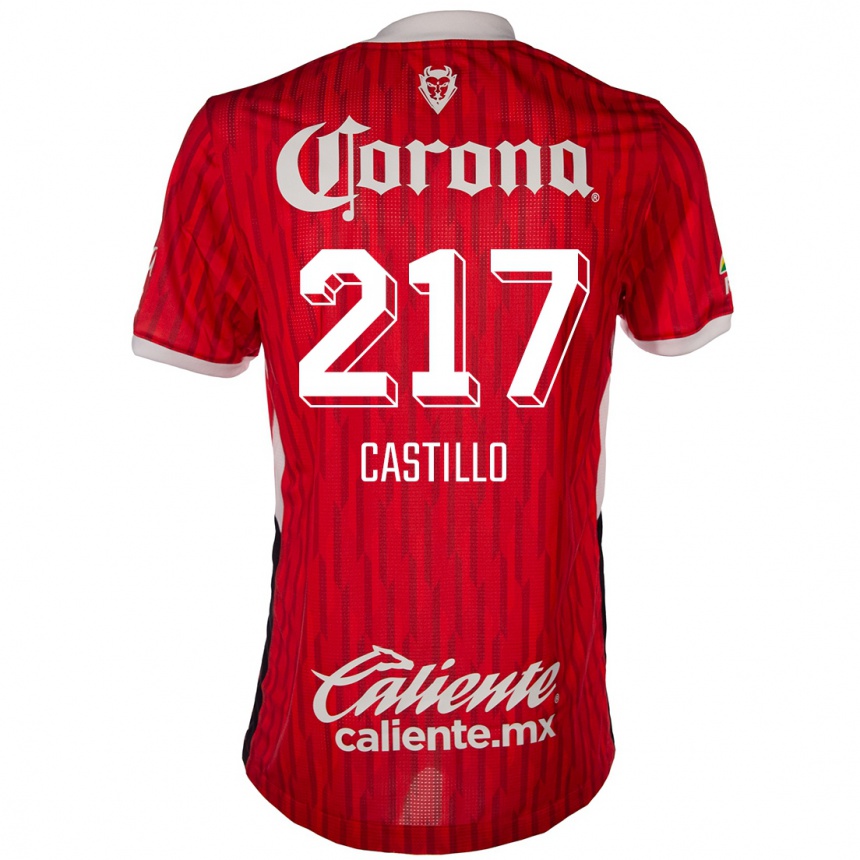 Kids Football Klever Castillo #217 Red White Home Jersey 2024/25 T-Shirt