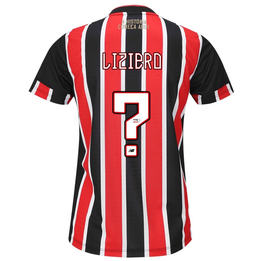 Kids Football Liziero #0 Black Red White Away Jersey 2024/25 T-Shirt