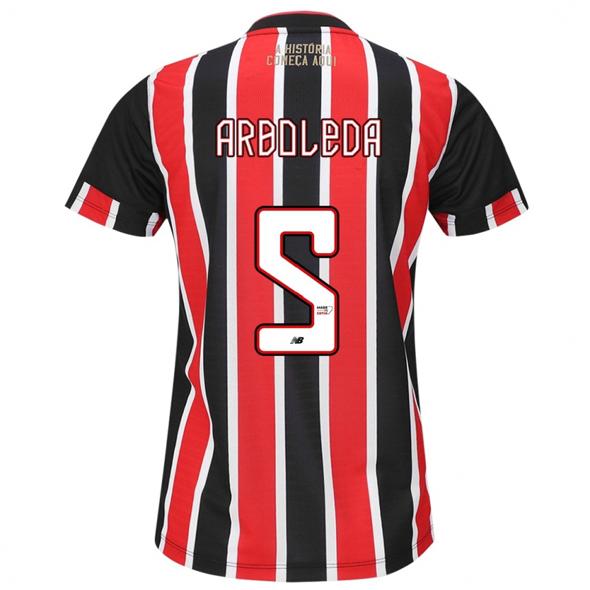 Kids Football Robert Arboleda #5 Black Red White Away Jersey 2024/25 T-Shirt