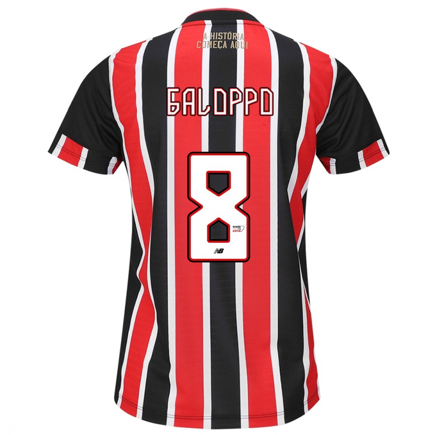 Kids Football Giuliano Galoppo #8 Black Red White Away Jersey 2024/25 T-Shirt