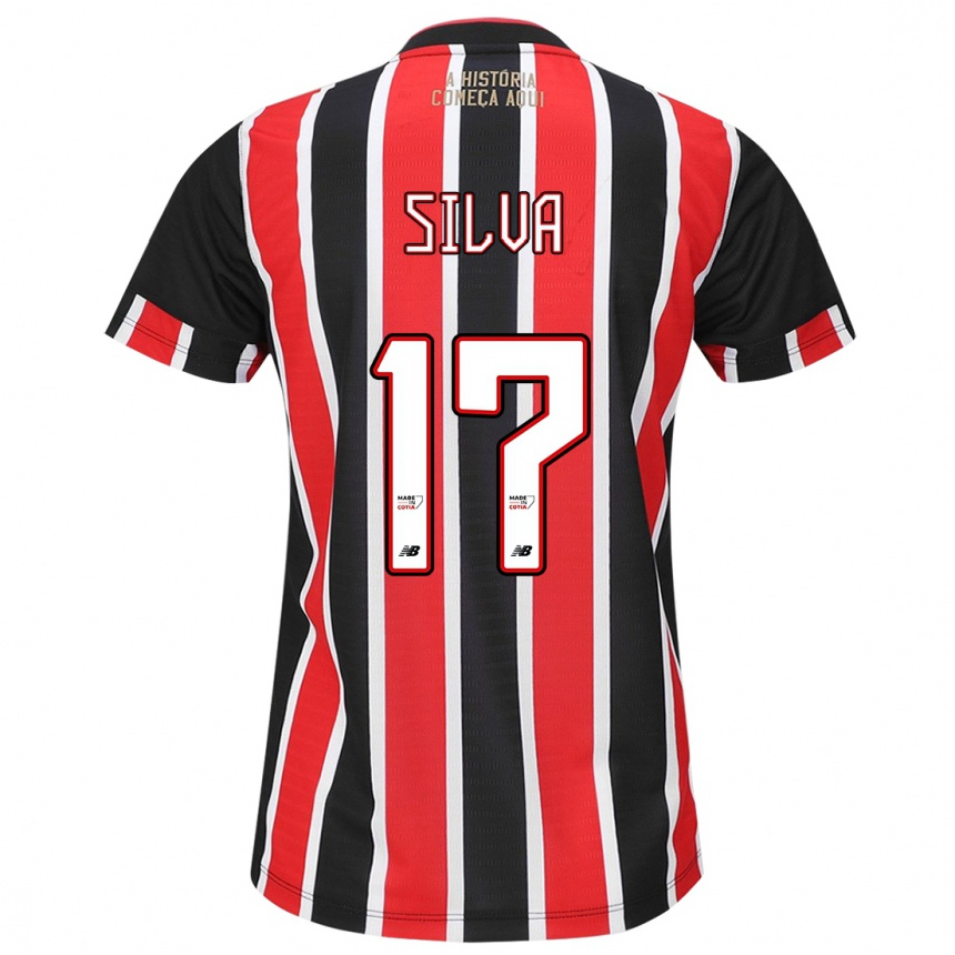 Kids Football André Silva #17 Black Red White Away Jersey 2024/25 T-Shirt