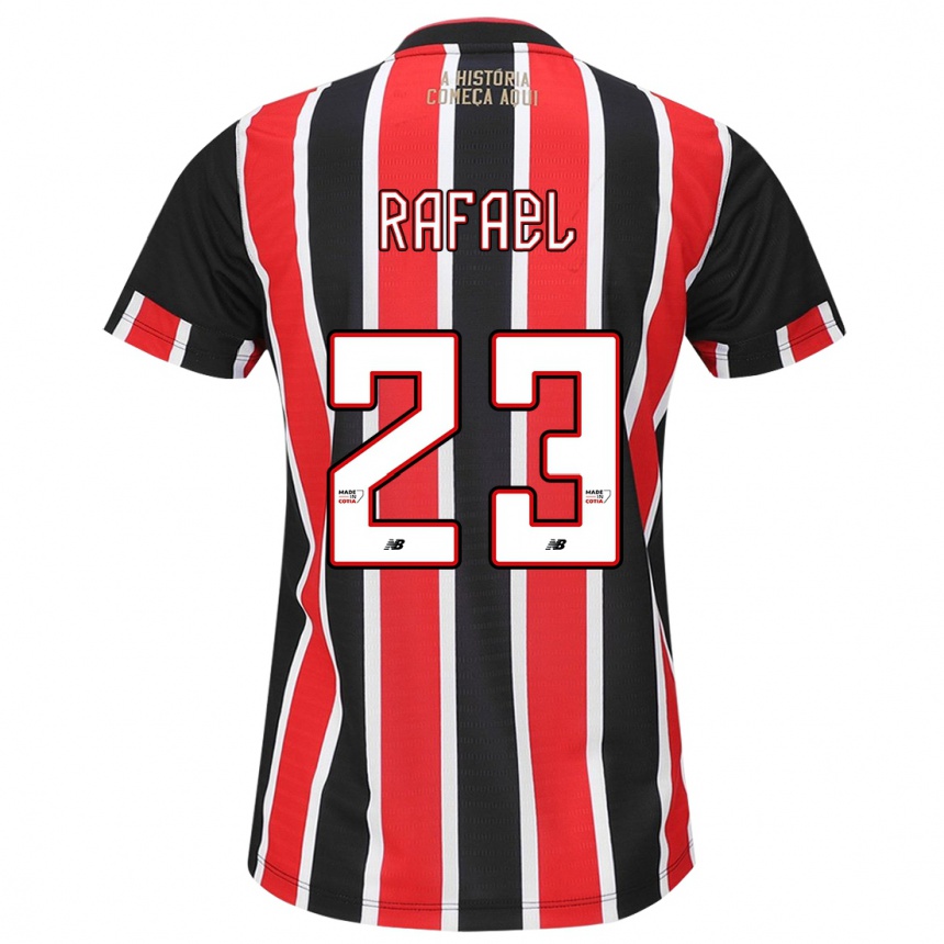 Kids Football Rafael #23 Black Red White Away Jersey 2024/25 T-Shirt