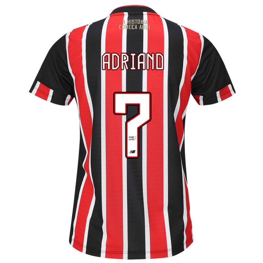 Kids Football João Adriano #7 Black Red White Away Jersey 2024/25 T-Shirt