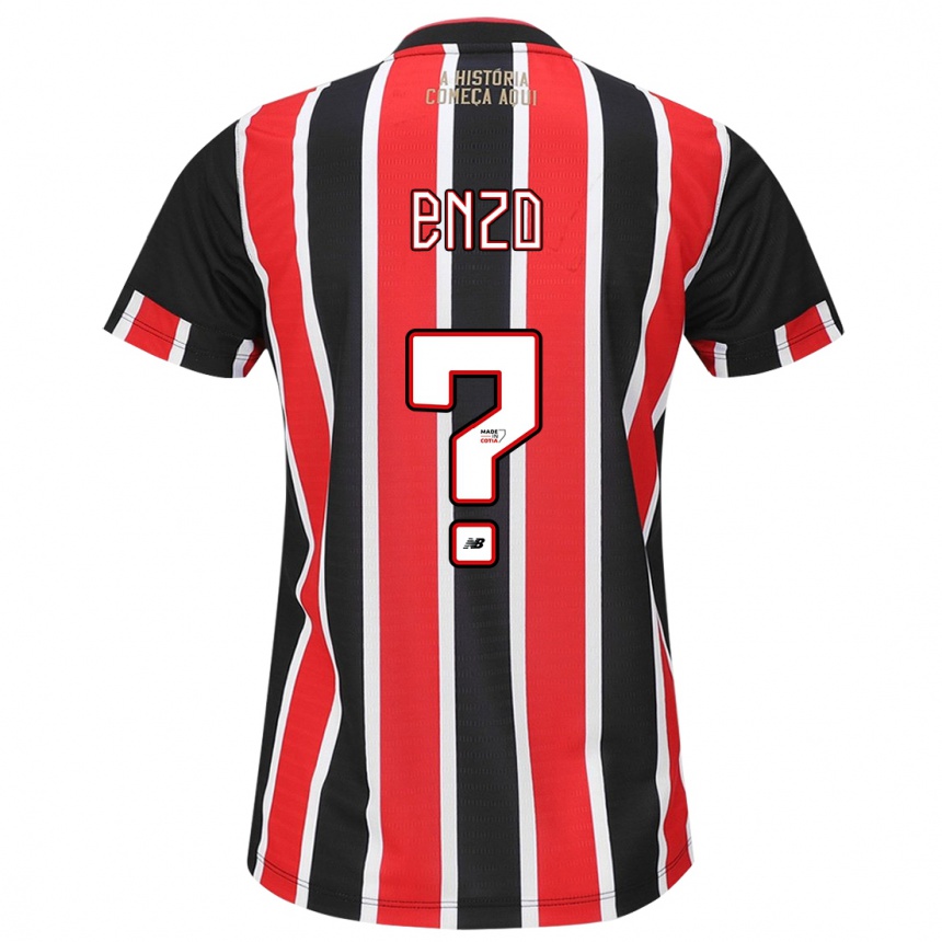 Kids Football Enzo Thomaz #0 Black Red White Away Jersey 2024/25 T-Shirt