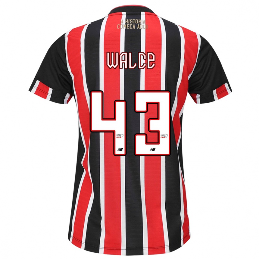 Kids Football Walce #43 Black Red White Away Jersey 2024/25 T-Shirt