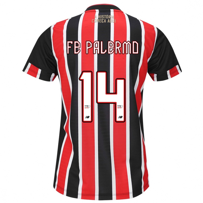 Kids Football Fe Palermo #14 Black Red White Away Jersey 2024/25 T-Shirt