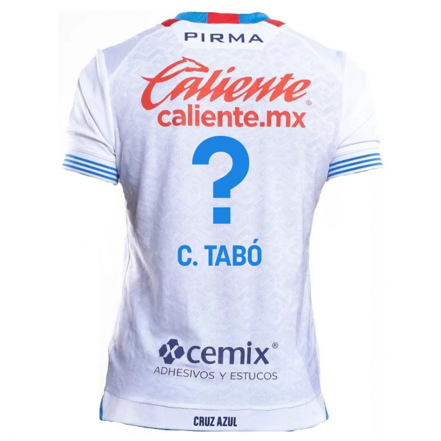 Kids Football Christian Tabó #0 White Blue Away Jersey 2024/25 T-Shirt