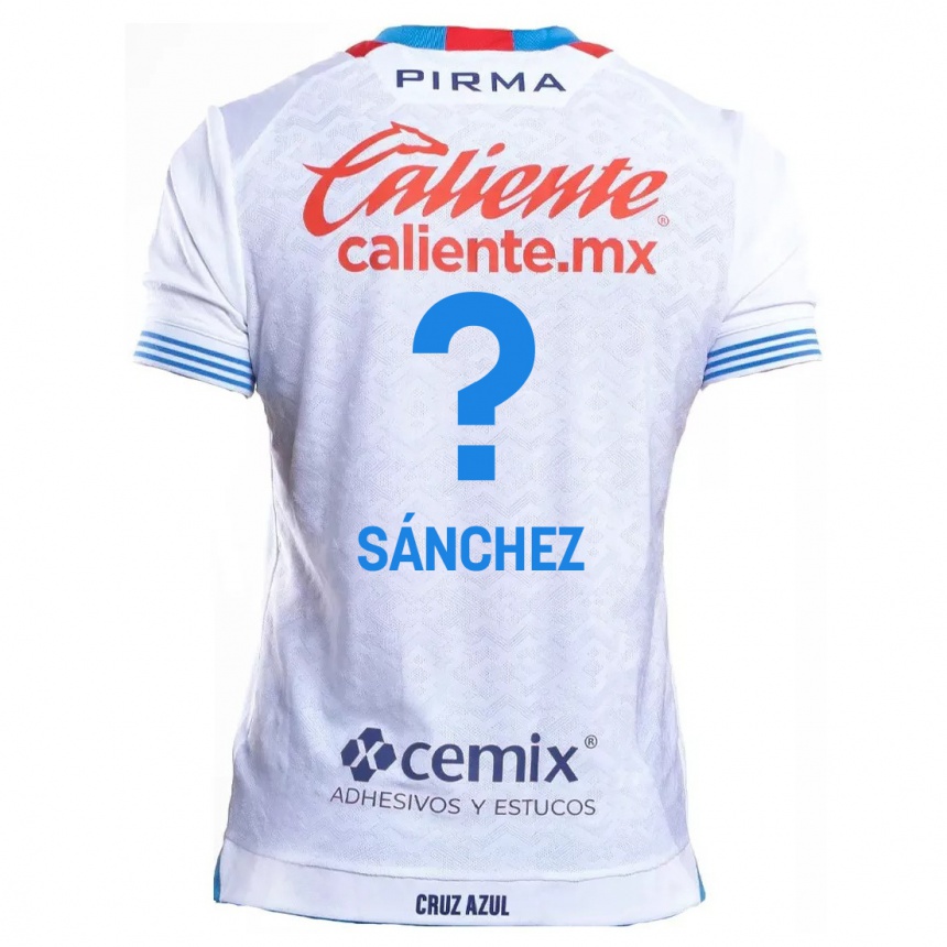 Kids Football Jorge Sánchez #0 White Blue Away Jersey 2024/25 T-Shirt