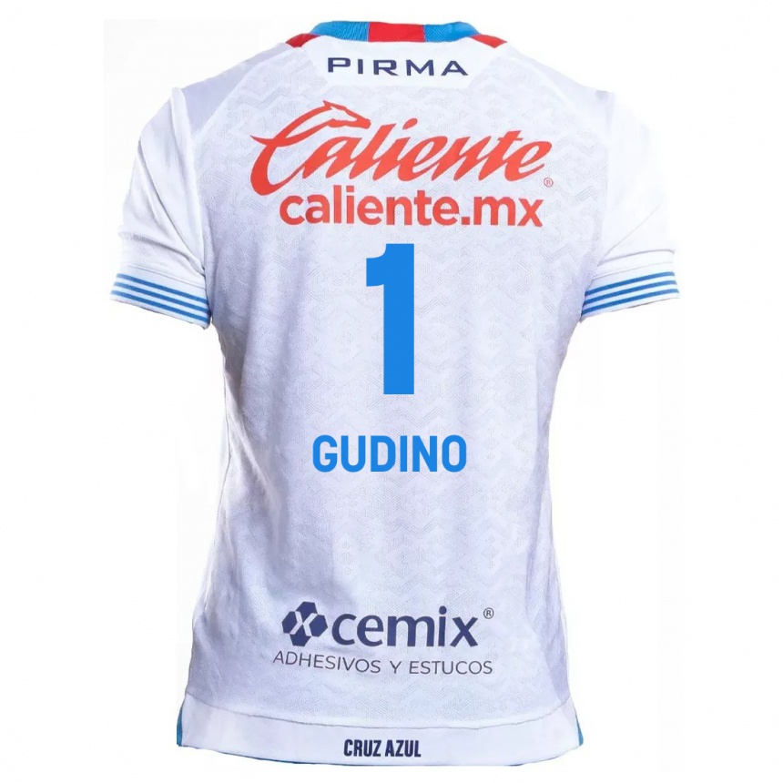 Kids Football Andrés Gudiño #1 White Blue Away Jersey 2024/25 T-Shirt