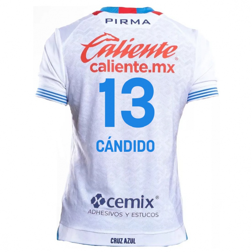 Kids Football Camilo Cándido #13 White Blue Away Jersey 2024/25 T-Shirt