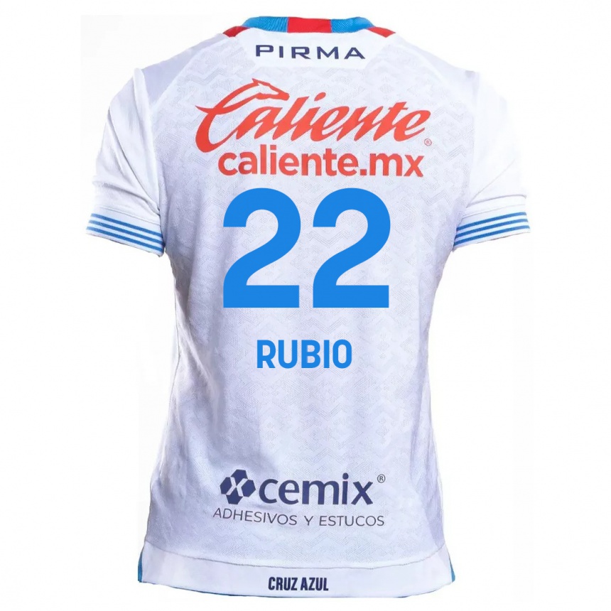 Kids Football Raymundo Rubio #22 White Blue Away Jersey 2024/25 T-Shirt