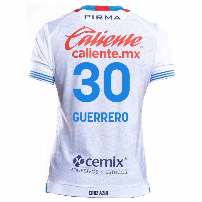 Kids Football Rafael Guerrero #30 White Blue Away Jersey 2024/25 T-Shirt