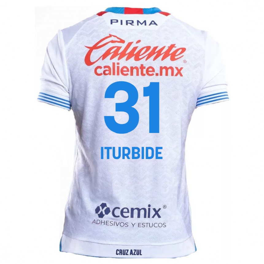 Kids Football Luis Iturbide #31 White Blue Away Jersey 2024/25 T-Shirt