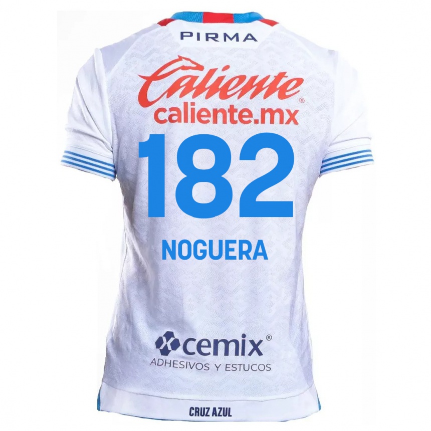 Kids Football Heldrich Noguera #182 White Blue Away Jersey 2024/25 T-Shirt