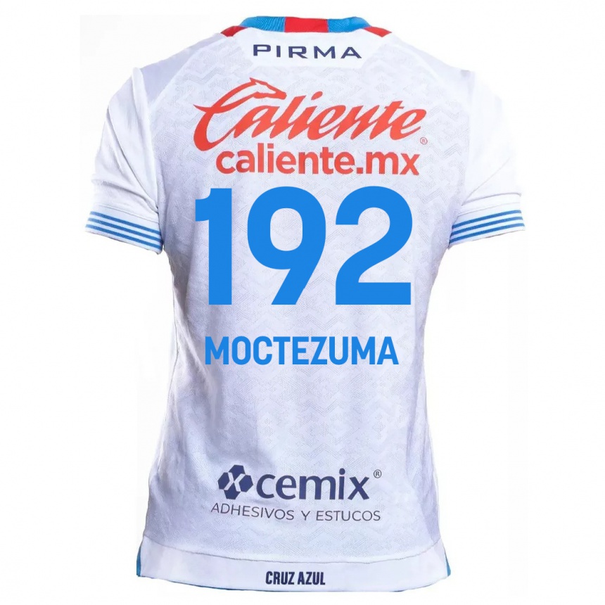 Kids Football Brayan Moctezuma #192 White Blue Away Jersey 2024/25 T-Shirt