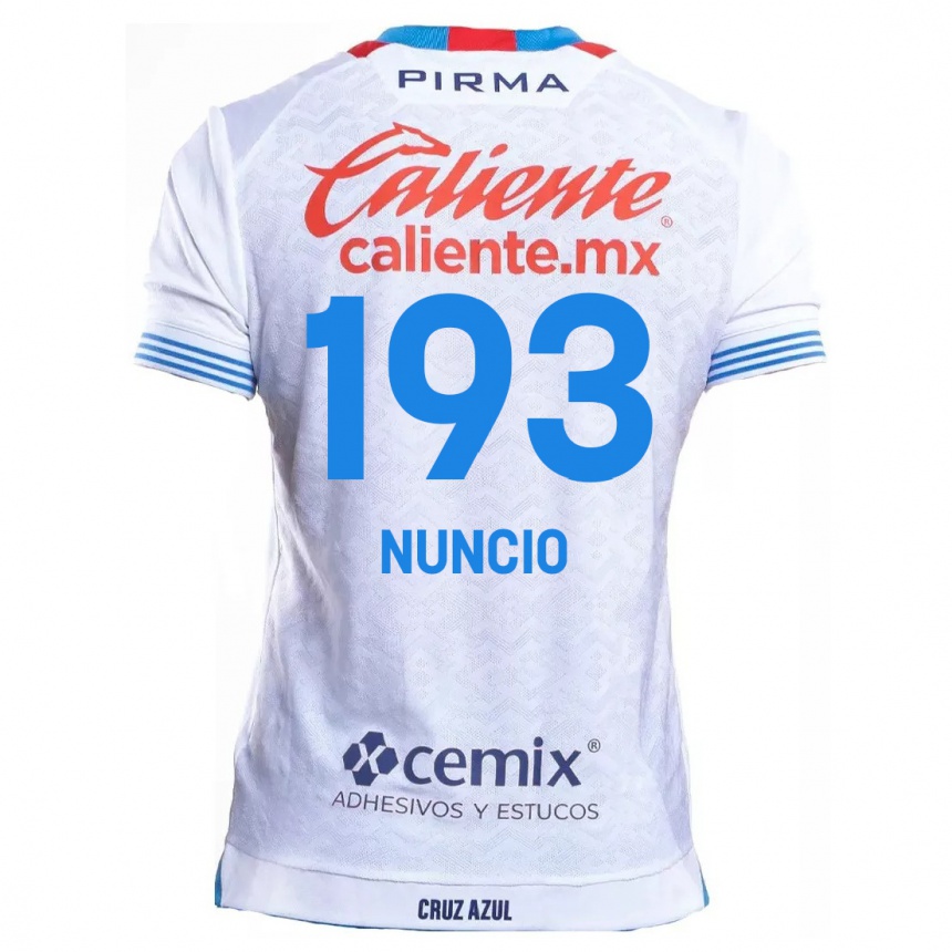 Kids Football Jorge Nuncio #193 White Blue Away Jersey 2024/25 T-Shirt