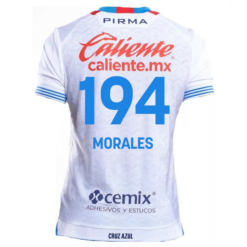 Kids Football Amaury Morales #194 White Blue Away Jersey 2024/25 T-Shirt