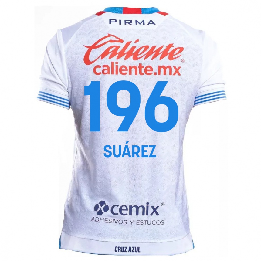 Kids Football Javier Suárez #196 White Blue Away Jersey 2024/25 T-Shirt