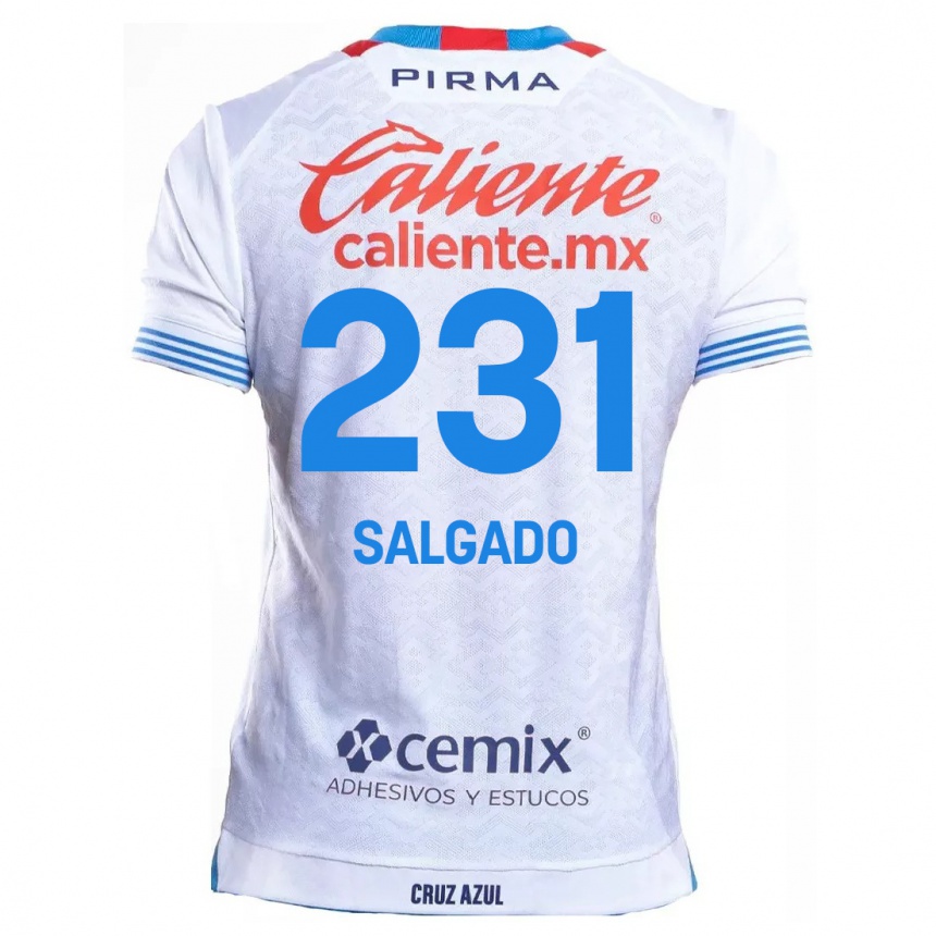 Kids Football Bruno Salgado #231 White Blue Away Jersey 2024/25 T-Shirt