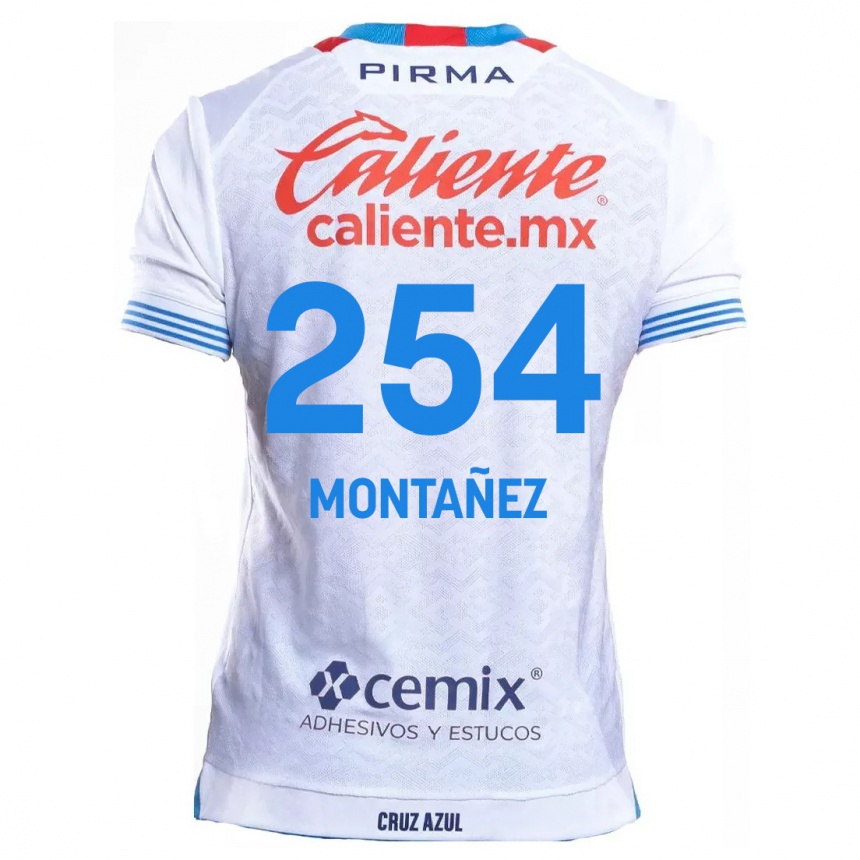 Kids Football Humberto Montañez #254 White Blue Away Jersey 2024/25 T-Shirt