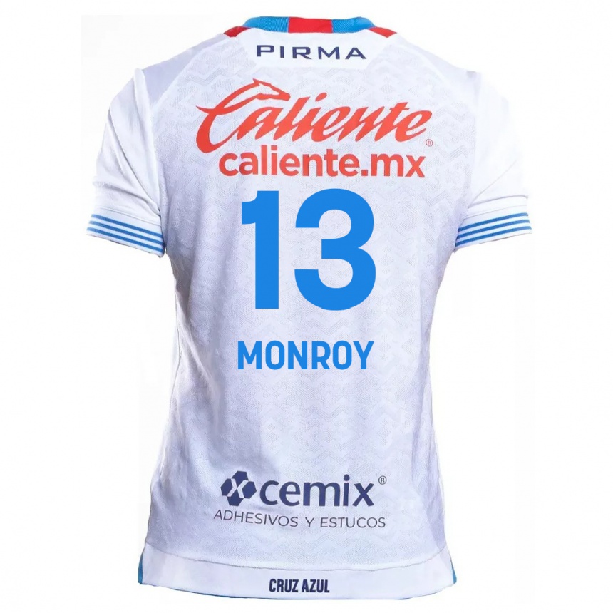 Kids Football Daniela Monroy #13 White Blue Away Jersey 2024/25 T-Shirt