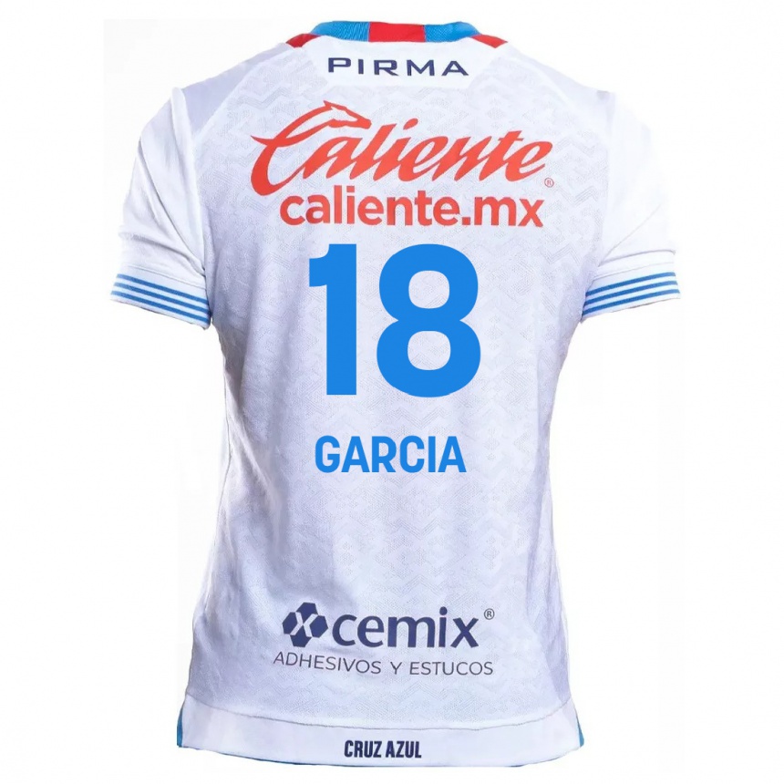 Kids Football Diana Garcia #18 White Blue Away Jersey 2024/25 T-Shirt