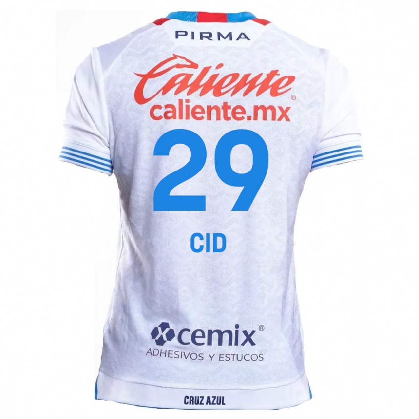 Kids Football Claudia Cid #29 White Blue Away Jersey 2024/25 T-Shirt