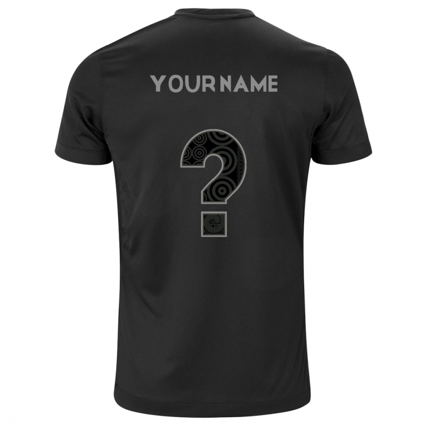 Kids Football Your Name #0 Black Away Jersey 2024/25 T-Shirt