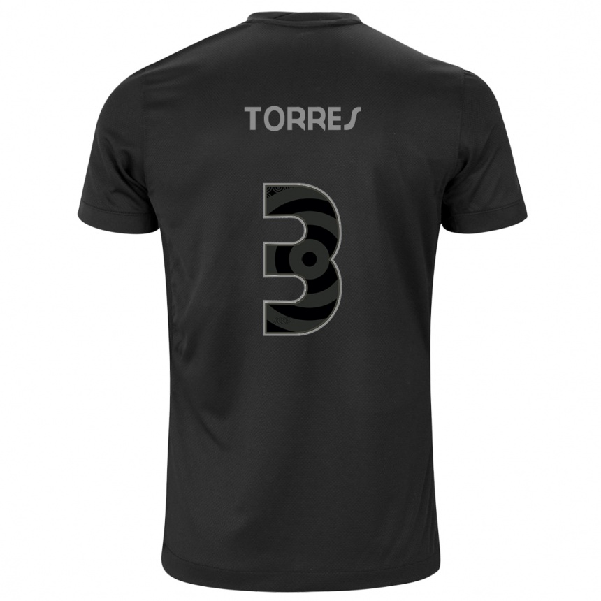 Kids Football Félix Torres #3 Black Away Jersey 2024/25 T-Shirt