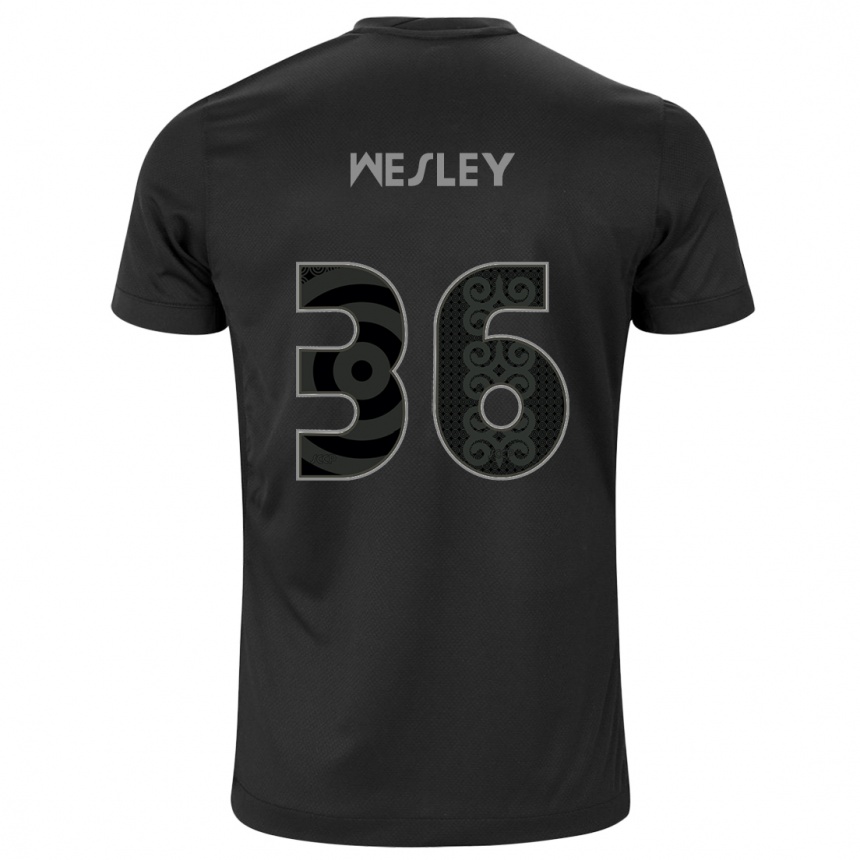 Kids Football Wesley #36 Black Away Jersey 2024/25 T-Shirt