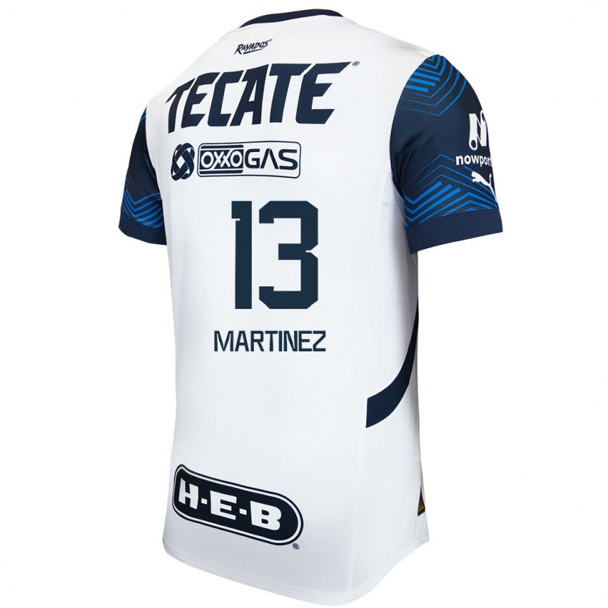 Kids Football Jaziel Martínez #13 White Blue Away Jersey 2024/25 T-Shirt