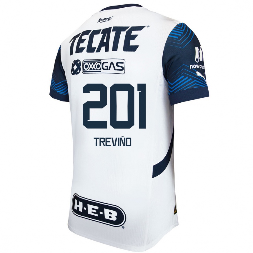 Kids Football José Treviño #201 White Blue Away Jersey 2024/25 T-Shirt