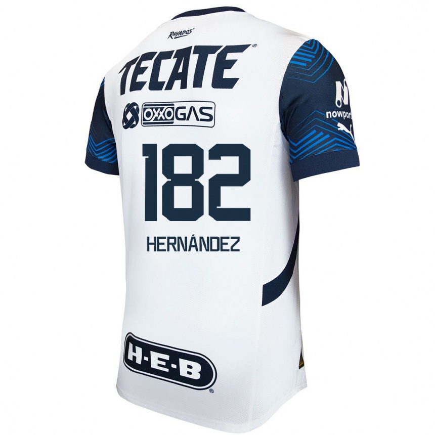 Kids Football Derek Hernández #182 White Blue Away Jersey 2024/25 T-Shirt