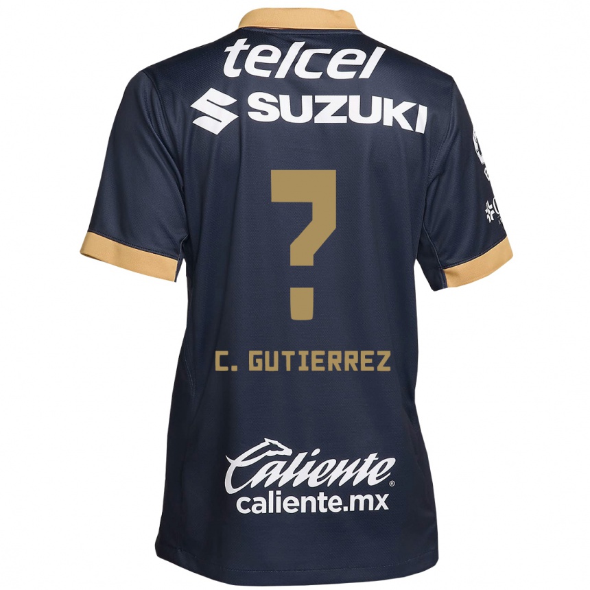 Kids Football Carlos Gutiérrez #0 Obsidian Gold White Away Jersey 2024/25 T-Shirt