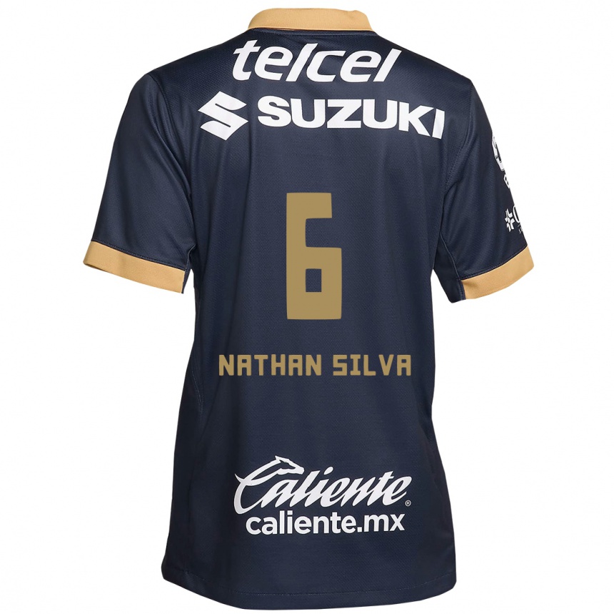 Kids Football Nathan Silva #6 Obsidian Gold White Away Jersey 2024/25 T-Shirt