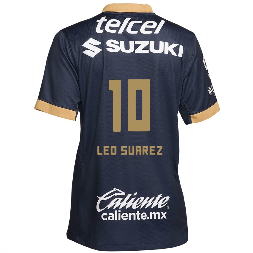 Kids Football Leo Suárez #10 Obsidian Gold White Away Jersey 2024/25 T-Shirt