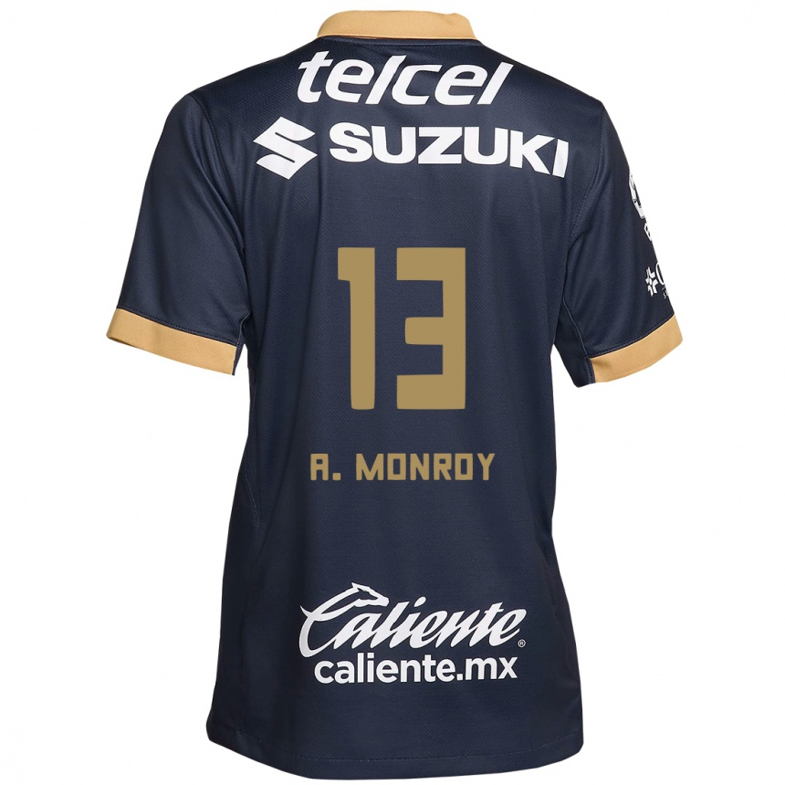 Kids Football Pablo Monroy #13 Obsidian Gold White Away Jersey 2024/25 T-Shirt