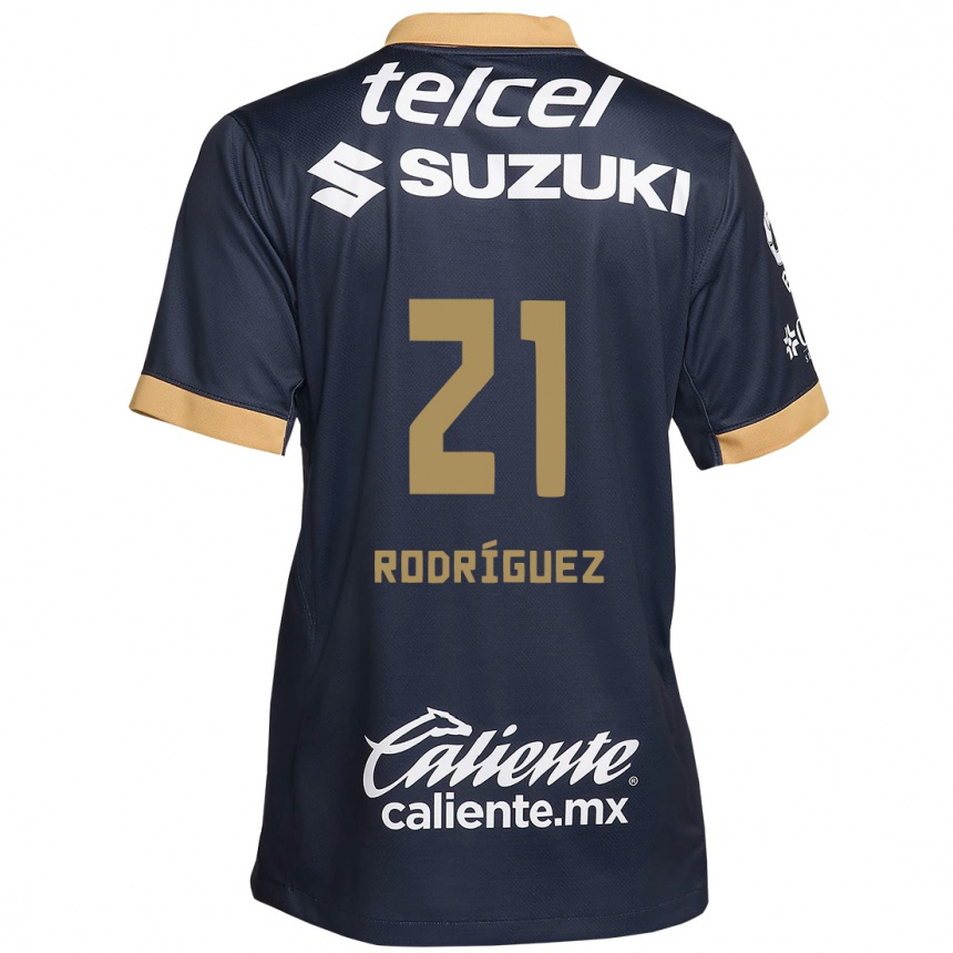 Kids Football Michell Rodríguez #21 Obsidian Gold White Away Jersey 2024/25 T-Shirt