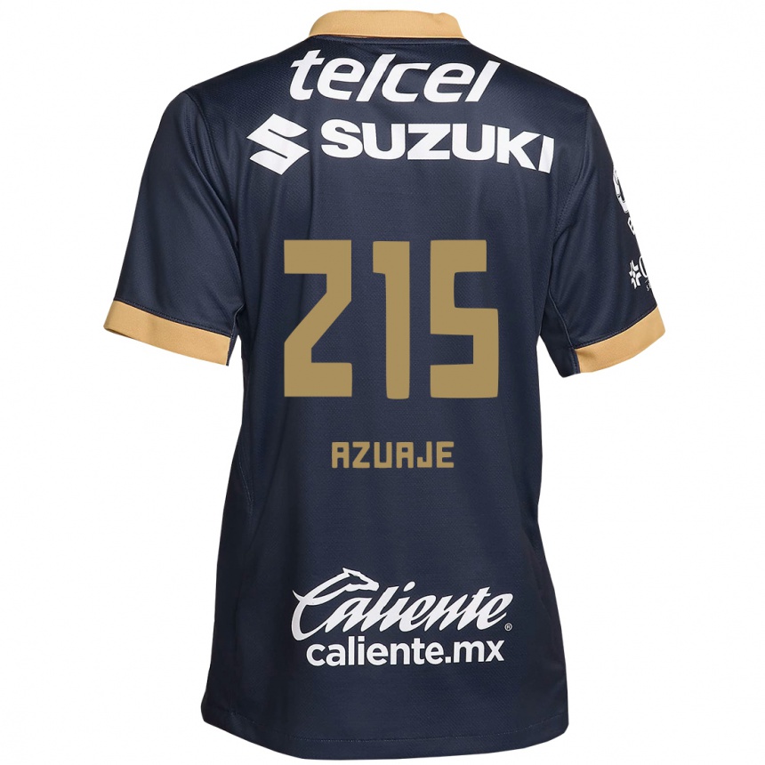 Kids Football Ángel Azuaje #215 Obsidian Gold White Away Jersey 2024/25 T-Shirt