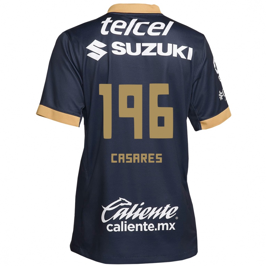 Kids Football Mateo Casares #196 Obsidian Gold White Away Jersey 2024/25 T-Shirt