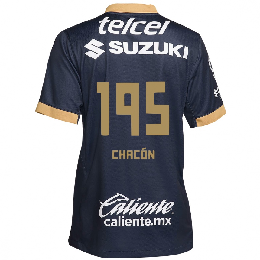 Kids Football Eduardo Chacón #195 Obsidian Gold White Away Jersey 2024/25 T-Shirt