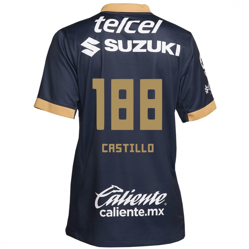 Kids Football Christian Castillo #188 Obsidian Gold White Away Jersey 2024/25 T-Shirt