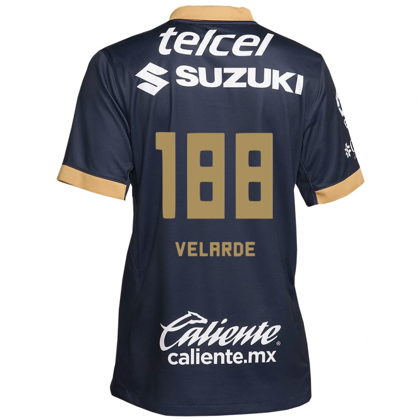 Kids Football Andrés Velarde #188 Obsidian Gold White Away Jersey 2024/25 T-Shirt