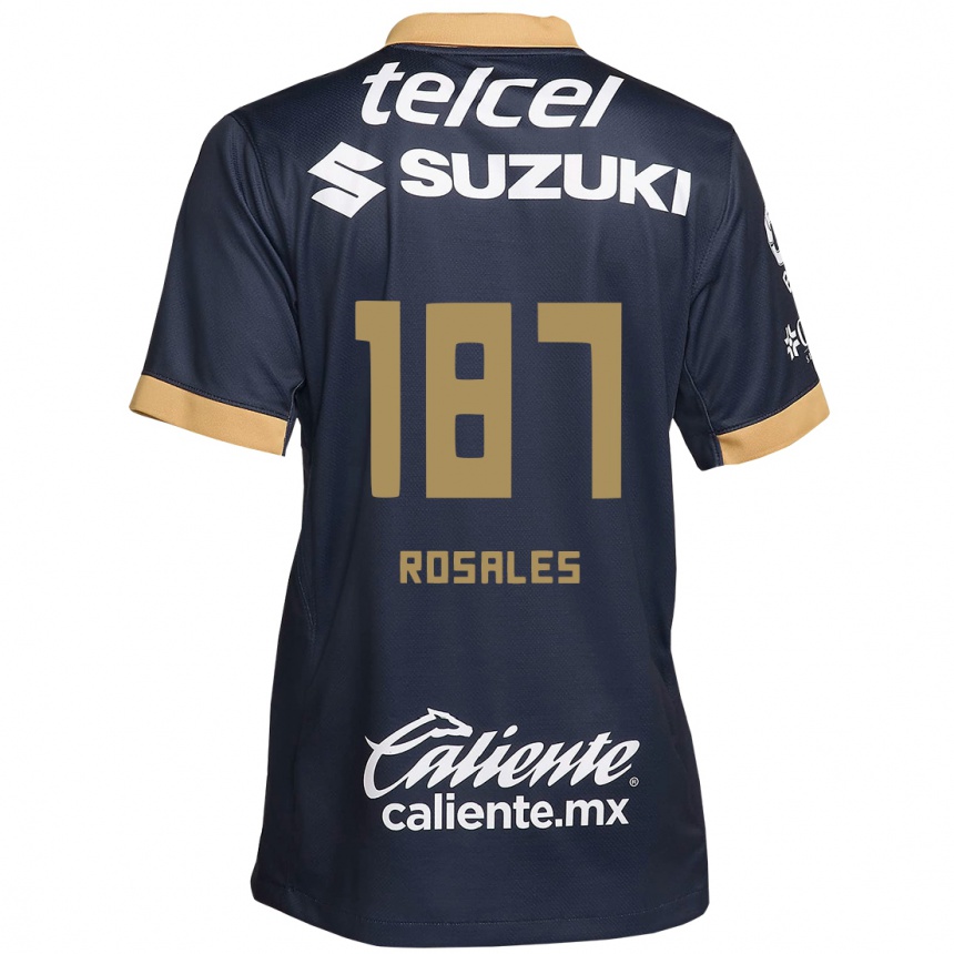 Kids Football Alonso Rosales #187 Obsidian Gold White Away Jersey 2024/25 T-Shirt