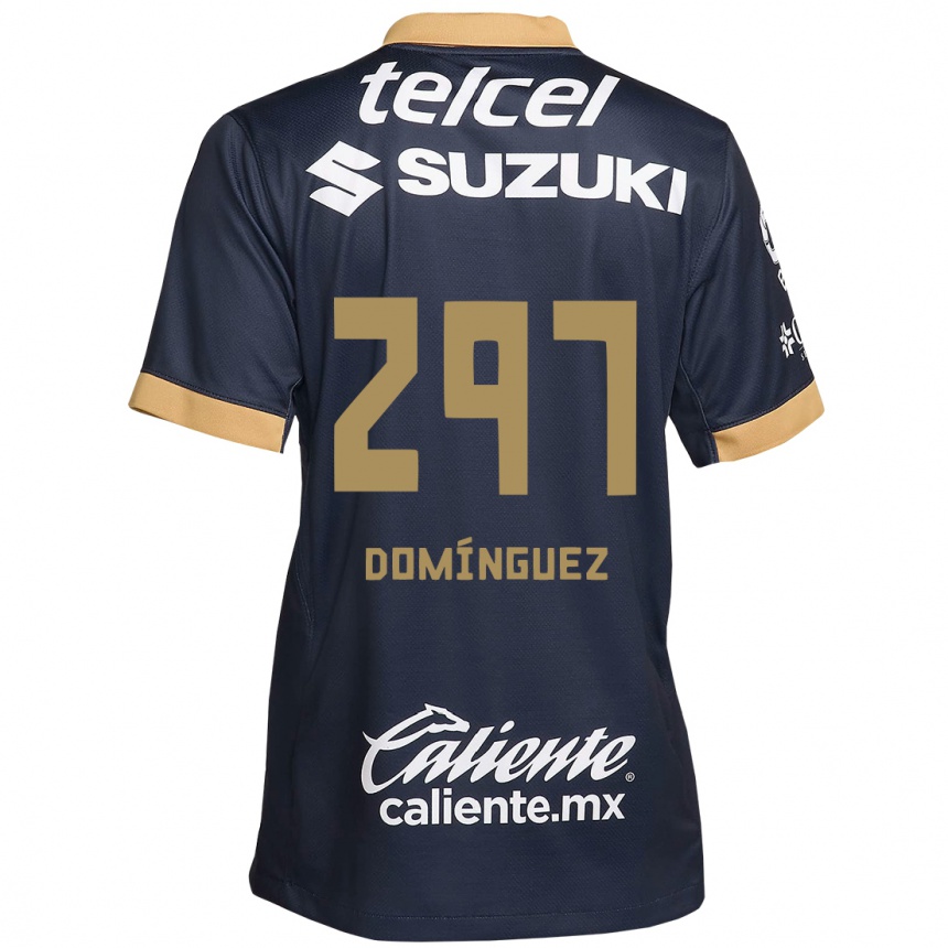 Kids Football Julio Domínguez #297 Obsidian Gold White Away Jersey 2024/25 T-Shirt