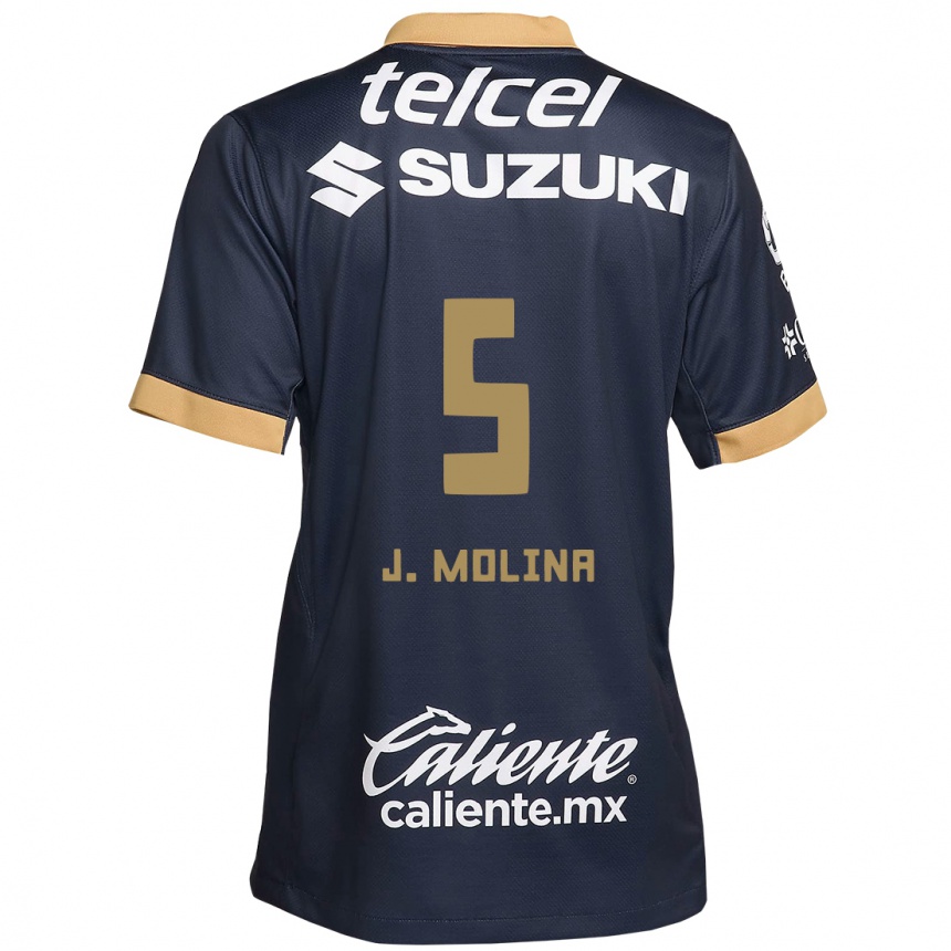 Kids Football Jesús Molina #5 Obsidian Gold White Away Jersey 2024/25 T-Shirt